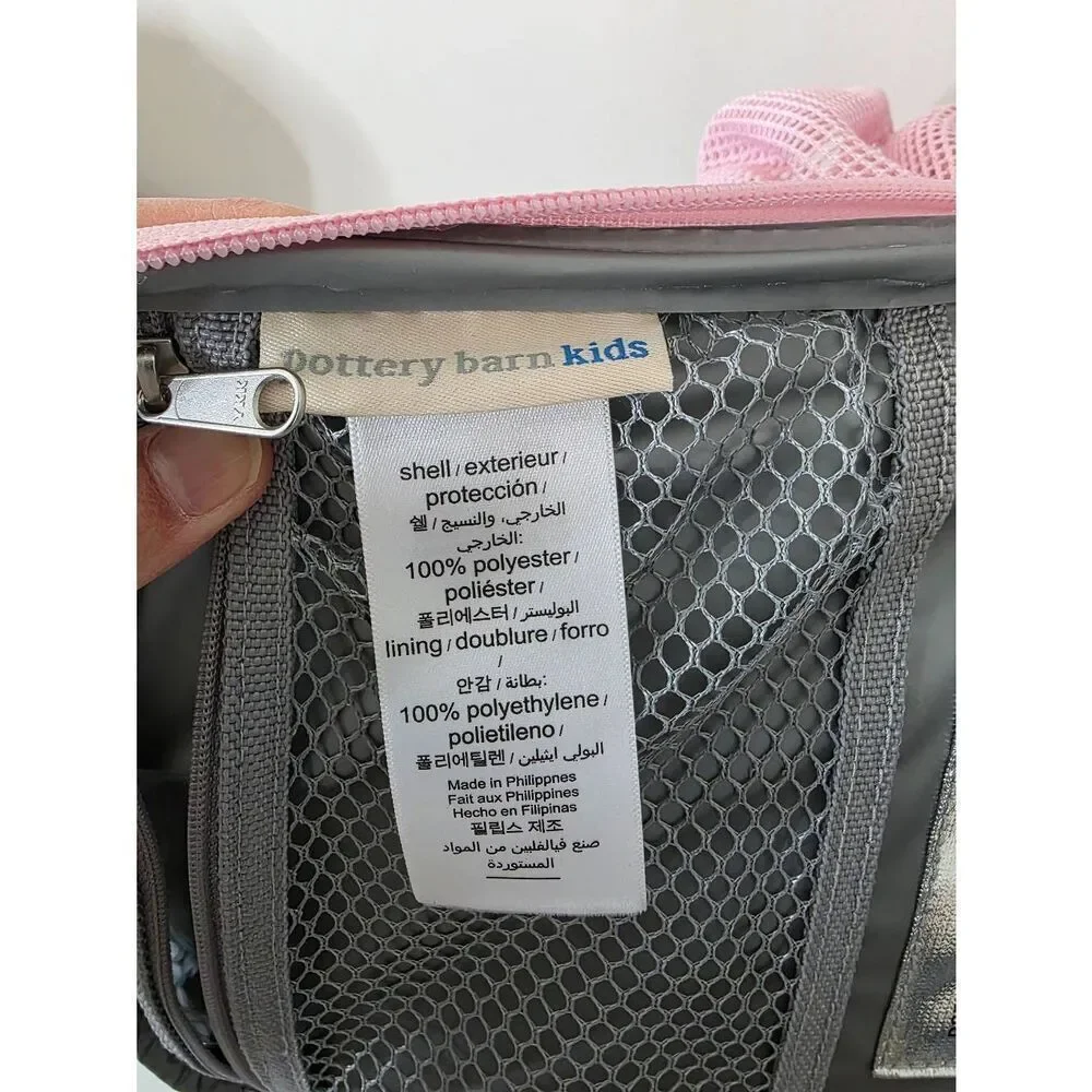 Pottery Barn Mackenzie Classic Pink Dino Dinosaur Lunch Bag NWOT
